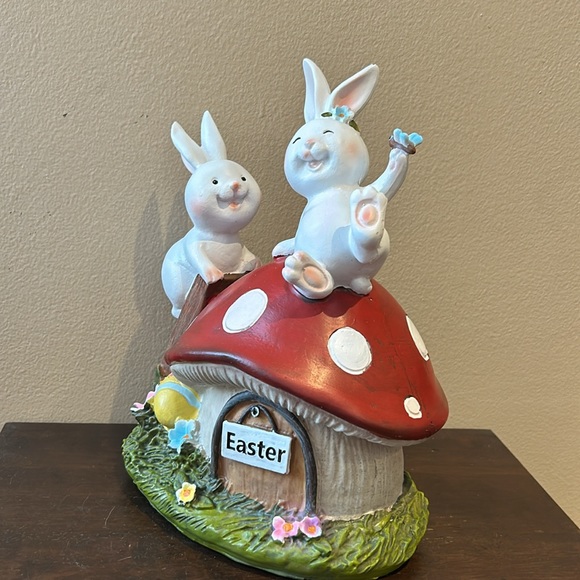 Cute Easter Figurine With Bunny And Mushroom House - Picture 4 of 5